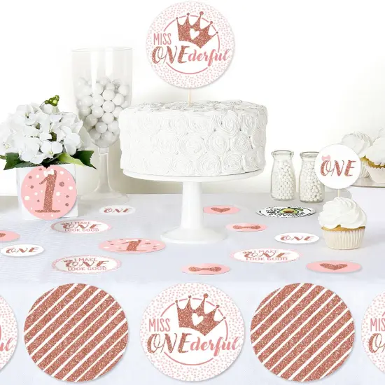 Big Dot of Happiness 1st Birthday Little Miss Onederful - Girl First Birthday Party Giant Circle Confetti - Party D&eacute;cor - Large Confetti 27 Count {6}