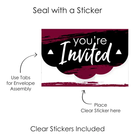 Big Dot of Happiness Maroon Grad - Best is Yet to Come - Fill-In Cards - Burgundy Graduation Party Fold and Send Invitations - Set of 8 {7}