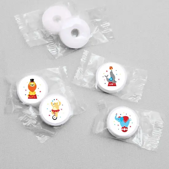 Big Dot of Happiness Carnival - Step Right Up Circus - Carnival Themed Round Candy Sticker Favors - Labels Fits Chocolate Candy (1 sheet of 108) {4}