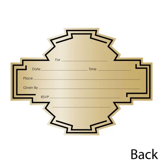 Big Dot of Happiness Roaring 20's - Shaped Fill-in Invitations - 1920s Art Deco Jazz Party Invitation Cards with Envelopes - Set of 12 {4}