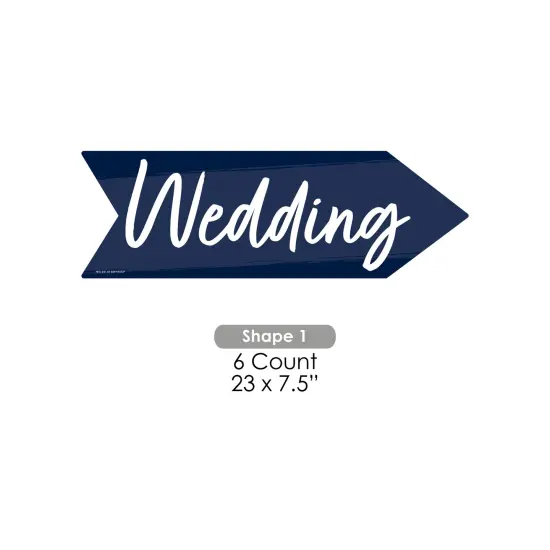 Big Dot of Happiness Navy Blue Elegantly Simple - Arrow Wedding and Receptions Direction Signs - Double Sided Outdoor Yard Signs - Set of 6 {7}