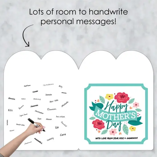 Big Dot of Happiness Colorful Floral Happy Mother's Day - We Love Mom Giant Greeting Card - Big Shaped Jumborific Card {4}