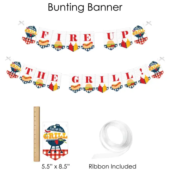 Big Dot of Happiness Fire Up the Grill - Summer BBQ Picnic Party Supplies - Banner Decoration Kit - Fundle Bundle {4}