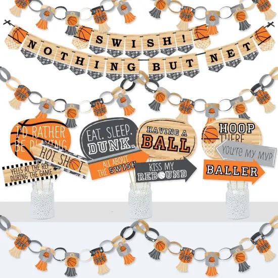 Big Dot of Happiness Nothin' but Net - Basketball - Banner & Photo Booth Decorations - Baby Shower or Birthday Party Supplies Kit - Doterrific Bundle {1}