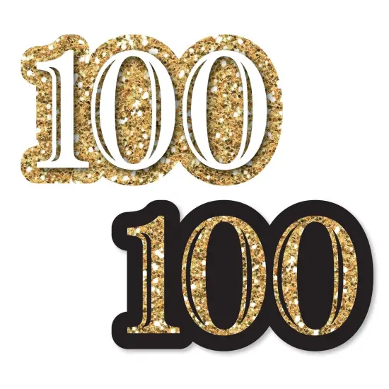 Big Dot of Happiness Adult 100th Birthday - Gold - DIY Shaped Birthday Party Cut-Outs - 24 Count {1}