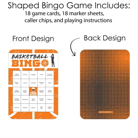 Big Dot of Happiness Basketball - Let the Madness Begin - Bar Bingo Cards and Markers - College Basketball Party Bingo Game - Set of 18 {4}