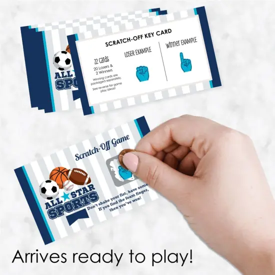 Big Dot of Happiness Go, Fight, Win - Sports - Baby Shower or Birthday Party Game Scratch Off Cards - 22 Count {3}