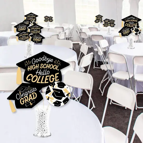 Big Dot of Happiness Hello College Graduation Party Centerpiece Sticks - Showstopper Table Toppers - 35 Pieces {3}