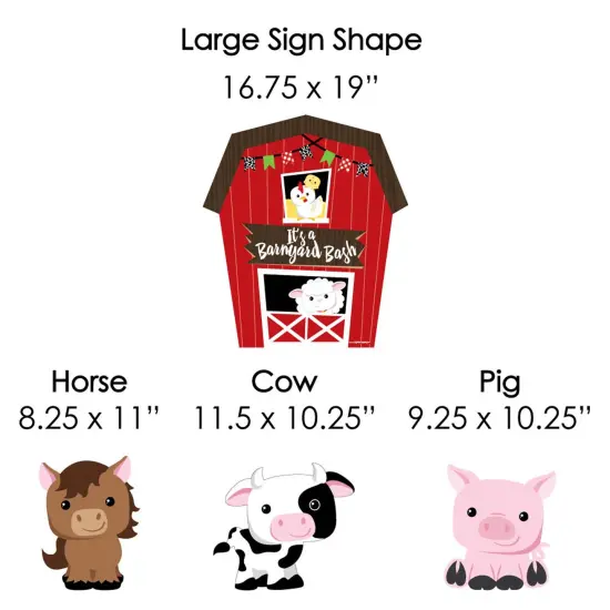 Big Dot of Happiness Farm Animals - Yard Sign & Outdoor Lawn Decorations - Barnyard Baby Shower or Birthday Party Yard Signs - Set of 8 {7}