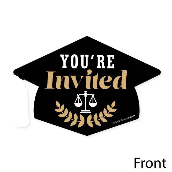 Big Dot of Happiness Law School Grad - Shaped Fill-in Invitations - Future Lawyer Graduation Party Invitation Cards with Envelopes - Set of 12 {4}