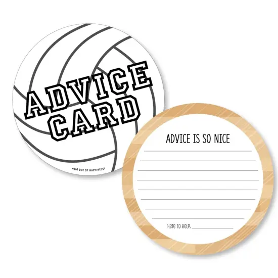 Big Dot of Happiness Bump, Set, Spike - Volleyball - Wish Card Baby Shower Activities - Shaped Advice Cards Game - Set of 20 {1}