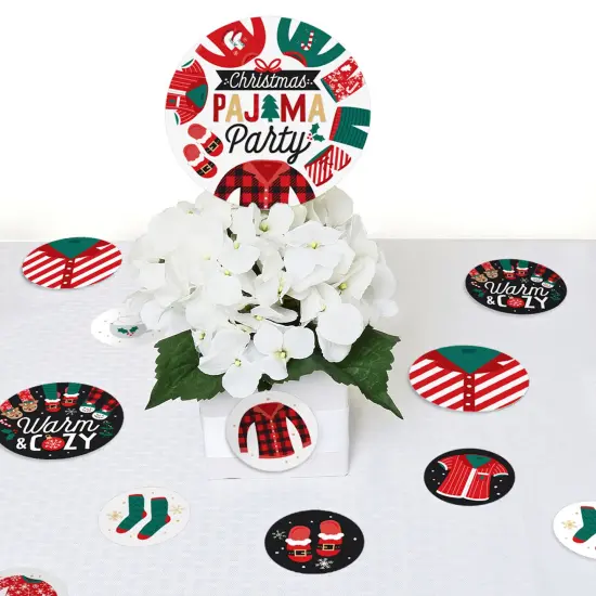 Big Dot of Happiness Christmas Pajamas - Holiday Plaid PJ Party Giant Circle Confetti - Party Decorations - Large Confetti 27 Count {7}