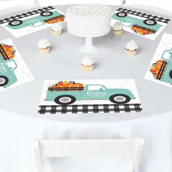 Big Dot of Happiness Happy Fall Truck - Party Table Decorations - Harvest Pumpkin Party Placemats - Set of 16 {3}