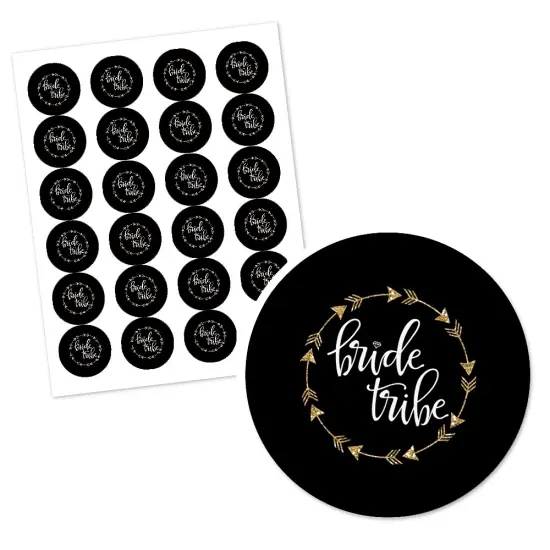 Big Dot of Happiness "Bride Tribe" - Bridal Shower & Bachelorette Party Circle Sticker Labels - 24 Count {3}