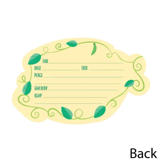 Big Dot of Happiness Double the Fun - Twins Two Peas in a Pod - Shaped Invites - Baby Shower or Birthday Party Invite Cards with Envelopes - Set of 12 {4}