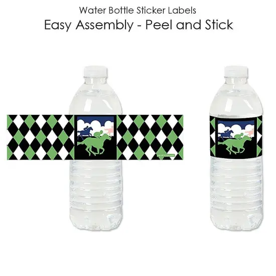 Big Dot of Happiness Kentucky Horse Derby - Horse Race Party Water Bottle Sticker Labels - Set of 20 {3}