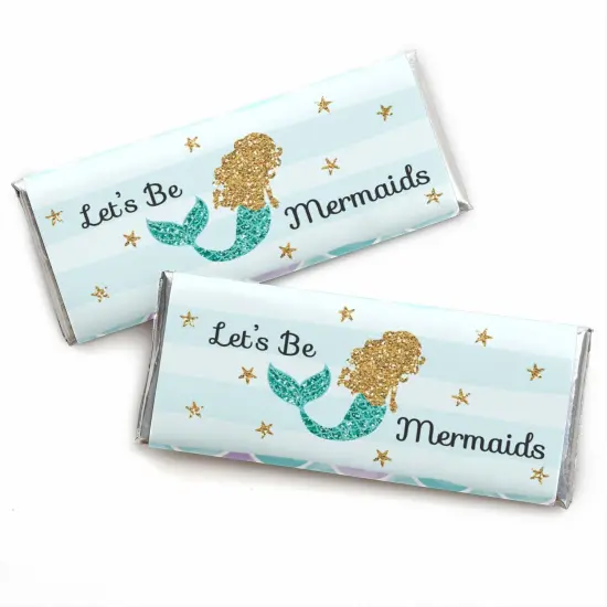 Big Dot of Happiness Let's Be Mermaids - Candy Bar Wrappers Baby Shower or Birthday Party Favors - Set of 24 {1}
