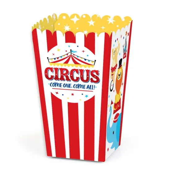 Big Dot of Happiness Carnival - Step Right Up Circus - Carnival Themed Favor Popcorn Treat Boxes - Set of 12 {1}