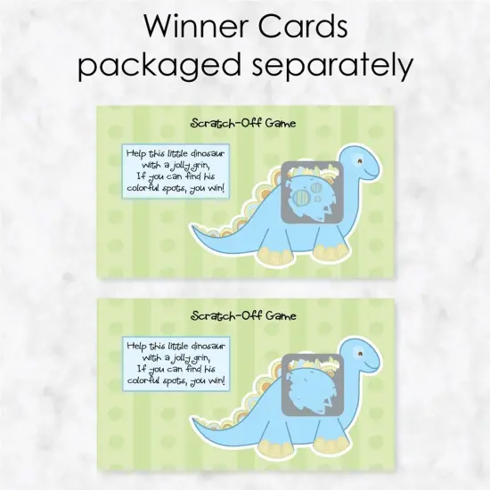 Big Dot of Happiness Baby Boy Dinosaur - Baby Shower or Birthday Party Game Scratch Off Cards - 22 Count {4}