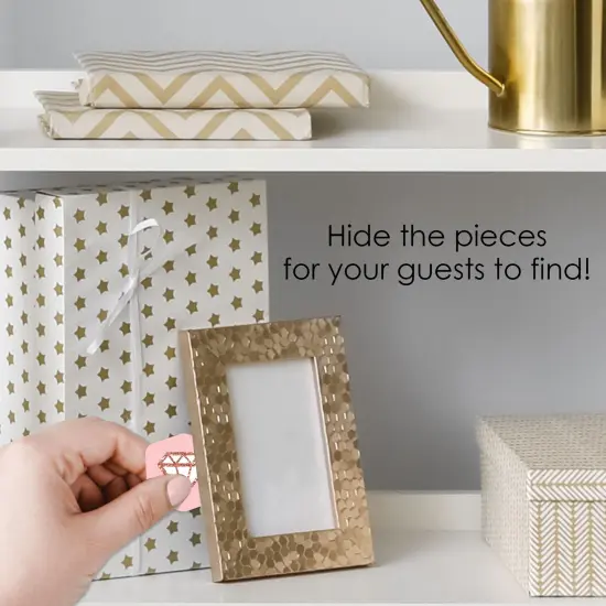 Big Dot of Happiness Bride Squad - Rose Gold Bridal Shower or Bachelorette Party Scavenger Hunt - 1 Stand and 48 Game Pieces - Hide and Find Game {4}
