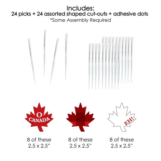 Big Dot of Happiness Canada Day - Dessert Cupcake Toppers - Canadian Party Clear Treat Picks - Set of 24 {7}
