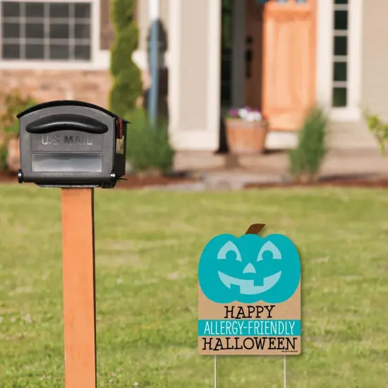 Big Dot of Happiness Teal Pumpkin - Outdoor Lawn Sign - Halloween Allergy Friendly Trick or Trinket Yard Sign - 1 Piece {3}