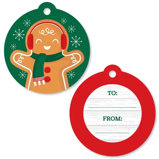 Big Dot of Happiness Gingerbread Christmas - Gingerbread Man Holiday Party To and From Favor Gift Tags (Set of 20) {1}