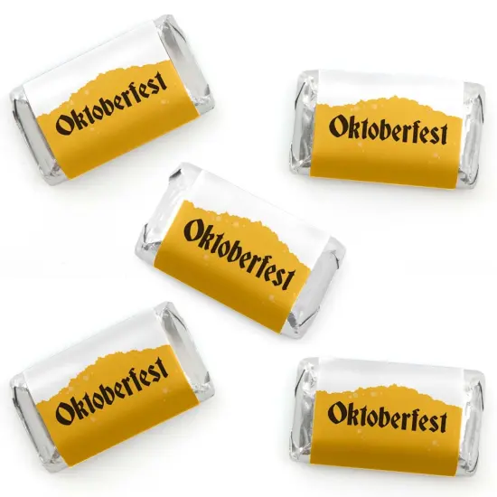 Big Dot of Happiness Oktoberfest - Mini Candy Bar Wrapper Stickers - Beer Festival Small Favors - 40 Count {1}