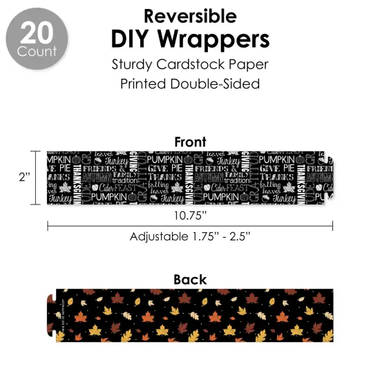 Big Dot of Happiness Give Thanks - Thanksgiving Party Favors and Cupcake Kit - Fabulous Favor Party Pack - 100 Pieces {4}