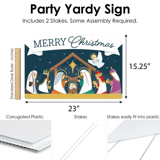 Big Dot of Happiness Holy Nativity - Manger Scene Religious Christmas Yard Sign Lawn Decorations - Merry Christmas Party Yardy Sign {7}