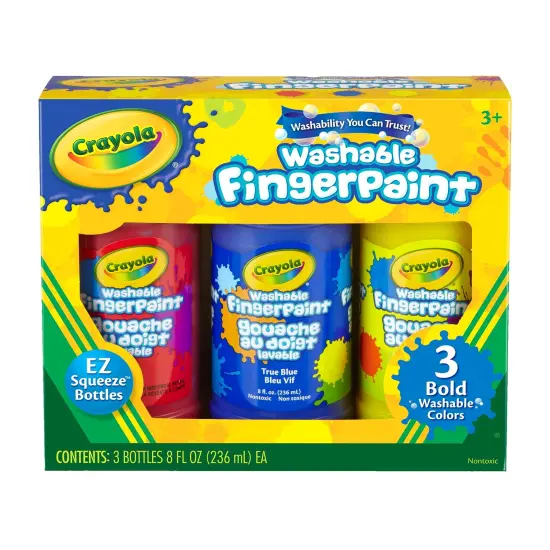 Crayola Washable Finger Paint 8oz 3/Pkg-Primary {1}