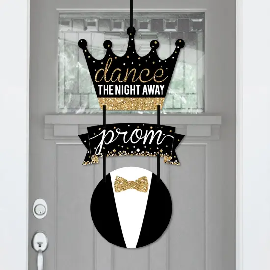 Big Dot of Happiness Prom - Hanging Porch Prom Night Party Outdoor Decorations - Front Door Decor - 3 Piece Sign {1}