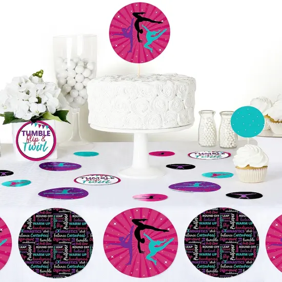 Big Dot of Happiness Tumble, Flip & Twirl - Gymnastics - Birthday Party Giant Circle Confetti - Gymnast Party Decorations - Large Confetti 27 Count {6}