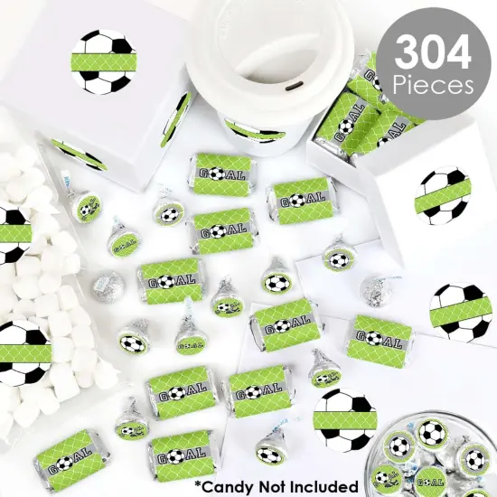 Big Dot of Happiness Goaaal - Soccer - Baby Shower or Birthday Party Candy Favor Sticker Kit - 304 Pieces {3}