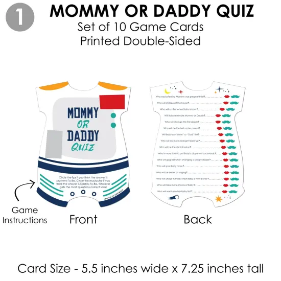 Big Dot of Happiness Blast Off to Outer Space - 4 Rocket Ship Baby Shower Games - 10 Cards Each - Gamerific Bundle {6}