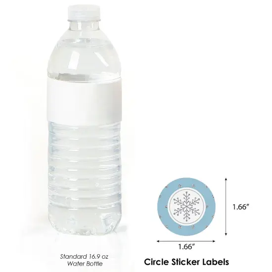 Big Dot of Happiness Winter Wonderland - Snowflake Holiday Party and Winter Wedding Circle Sticker Labels - 24 Count {4}