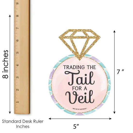 Big Dot of Happiness Trading the Tail for a Veil - Bar Bingo Cards and Markers - Mermaid Bachelorette or Bridal Shower Shaped Bingo Game - Set of 18 {6}