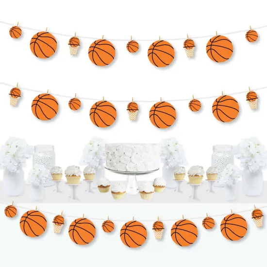 Big Dot of Happiness Nothin' but Net - Basketball - Baby Shower or Birthday Party DIY Decorations - Clothespin Garland Banner - 44 Pieces {1}