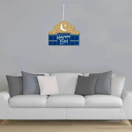Big Dot of Happiness Ramadan - Hanging Porch Eid Mubarak Party Outdoor Decorations - Happy Eid Front Door Decor - 1 Piece Sign {4}