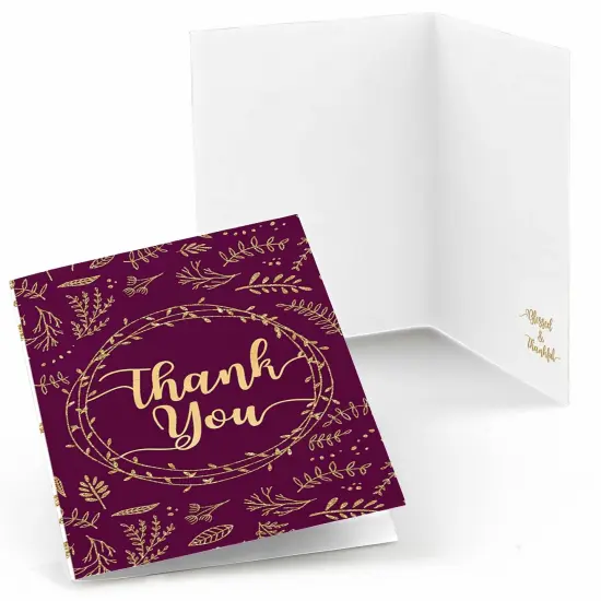 Big Dot of Happiness Elegant Thankful for Friends - Friendsgiving Thanksgiving Party Thank You Cards (8 Count) {1}