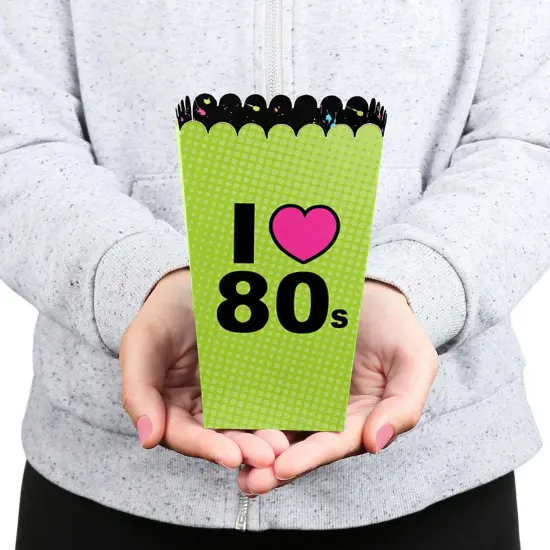 Big Dot of Happiness 80's Retro - Totally 1980s Party Favor Popcorn Treat Boxes - Set of 12 {6}
