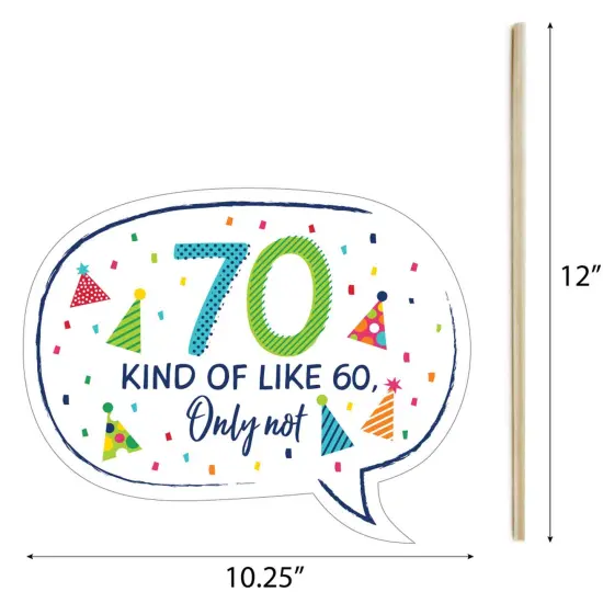 Big Dot of Happiness 70th Birthday - Cheerful Happy Birthday - Colorful Seventieth Birthday Party Photo Booth Props Kit - 20 Count {7}