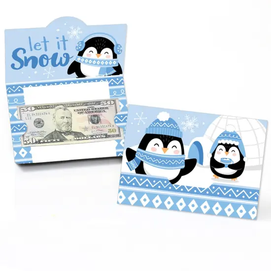 Big Dot of Happiness Winter Penguins - Holiday and Christmas Party Money And Gift Card Holders - Set of 8 {1}