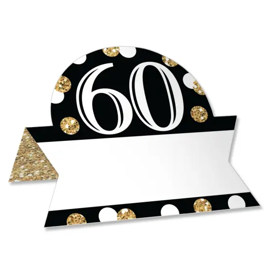 Big Dot of Happiness Adult 60th Birthday - Gold - Birthday Party Tent Buffet Card - Table Setting Name Place Cards - Set of 24 {1}