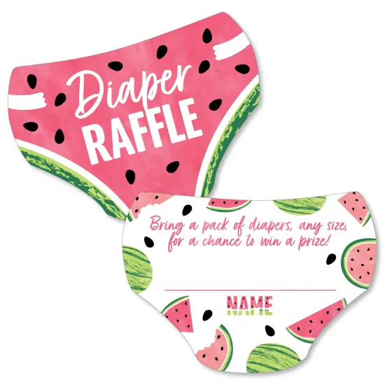 Big Dot of Happiness Sweet Watermelon - Diaper Shaped Raffle Ticket Inserts - Fruit Baby Shower Activities - Diaper Raffle Game - Set of 24 {1}