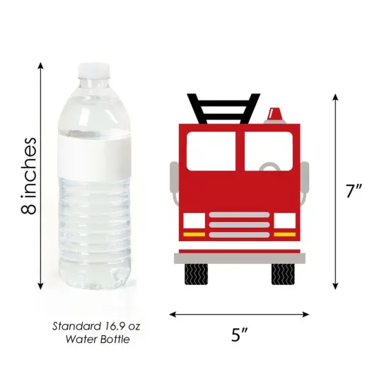 Big Dot of Happiness Fired Up Fire Truck - Decorations DIY Firefighter Firetruck Baby Shower or Birthday Party Essentials - Set of 20 {6}