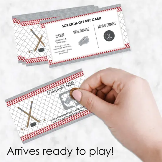 Big Dot of Happiness Shoots and Scores - Hockey - Baby Shower or Birthday Party Game Scratch Off Cards - 22 Count {3}