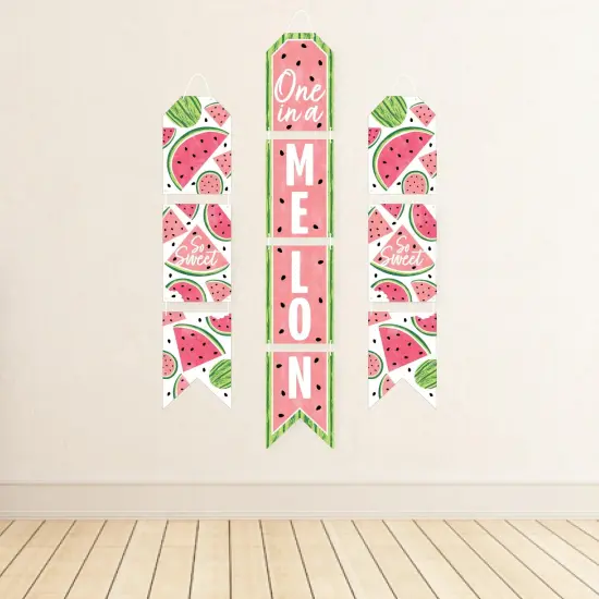 Big Dot of Happiness Sweet Watermelon - Hanging Vertical Paper Door Banners - Fruit Party Wall Decoration Kit - Indoor Door Decor {4}