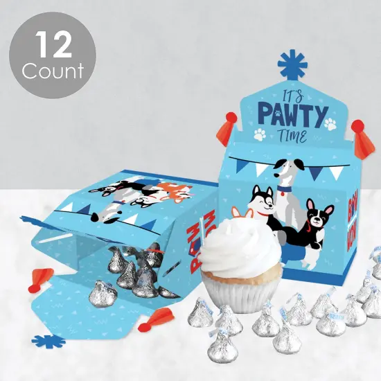 Big Dot of Happiness Pawty Like a Puppy - Treat Box Party Favors - Dog Baby Shower or Birthday Party Goodie Gable Boxes - Set of 12 {4}