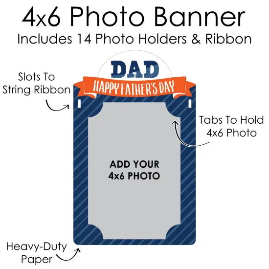 Big Dot of Happiness Happy Father's Day - DIY We Love Dad Party Decor - Picture Display - Photo Banner {7}